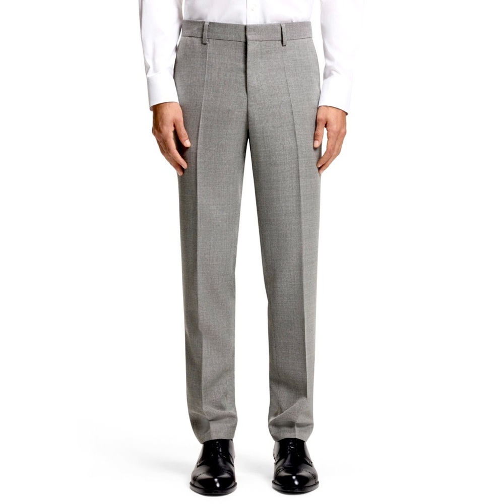 Hugo Boss Mens Pants Size 44 Variegated Gray Wool H Huge 224 Unhemmed